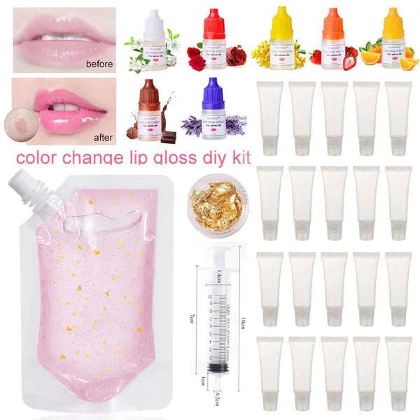 Moisturizing100ml Color Change DIY Kit  Lip Gloss Base Clear Pink Lip Gloss Liquid Lipstick Lip Tint Raw Material Gel Wholesale