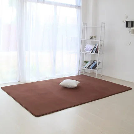 Thickened coral velvet plain carpet non-slip rug living room pad coffee table blanket bedroom cushion bedside yoga mat