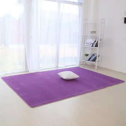 Thickened coral velvet plain carpet non-slip rug living room pad coffee table blanket bedroom cushion bedside yoga mat