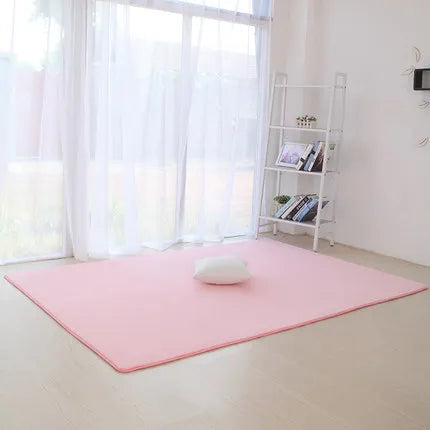 Thickened coral velvet plain carpet non-slip rug living room pad coffee table blanket bedroom cushion bedside yoga mat