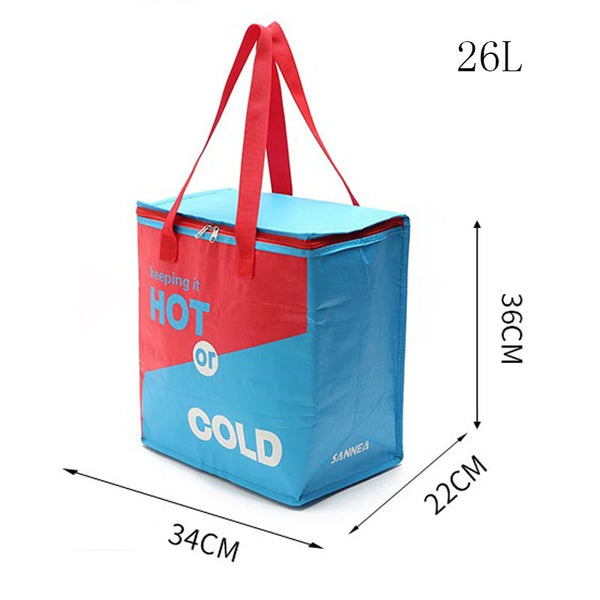 26L big capacity cooler bag ice pack portable cool handbag thermal lunch picnic box vehicle storage box cool insulation bag