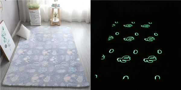 Luminous Area Rug Soft Decorative Play Mat for Kids Room Non-Slip Living Room Carpets Home Decor Carpet with Anti-Slip Bottom