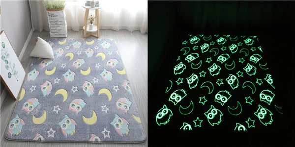 Luminous Area Rug Soft Decorative Play Mat for Kids Room Non-Slip Living Room Carpets Home Decor Carpet with Anti-Slip Bottom