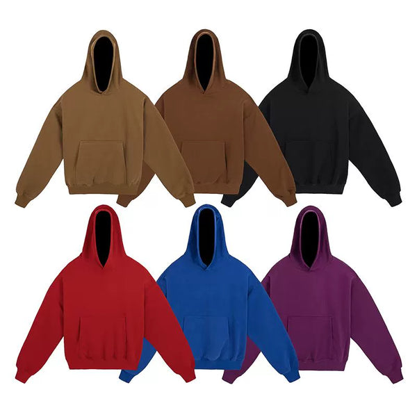 Yeezy Big Talker Kanye Three-Party Co-Branded American Heavy Weight Double-Layer Solid Color Klein Blue Men's and Women's Hoodie Tide