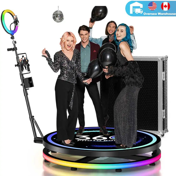 Rotating 360 Photo Booth Machine for Video App Control Protable Automatic 360photo Booth Selfie 360 Photo Booth for Party Events