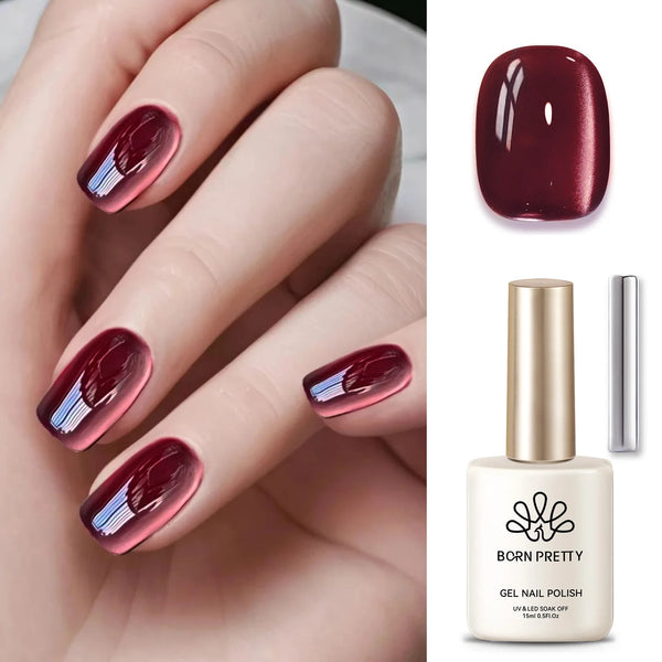 BORN PRETTY 15ml Tuberose Auroras Cat Magnetic Gel Nail Polish Gold Glitter Shine Soak Off UV Gel Nail Art Varnish NailSupplies