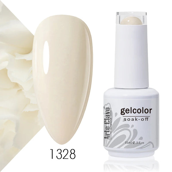 ArteClavo 15ml Nude Pink Colors Gel Nail Polish Hybrid Gel Lak Nail Polish New White Nail Art Vernis Varnish UV Top Manicure Set