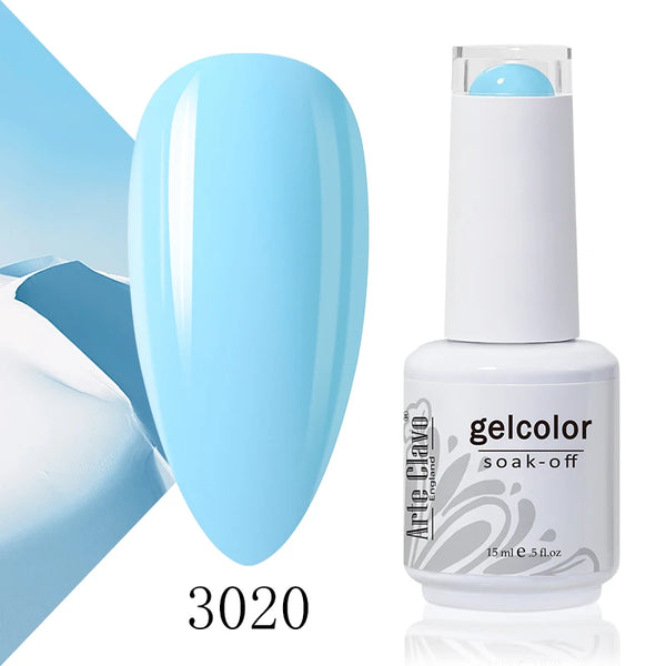 ArteClavo 15ml Nude Pink Colors Gel Nail Polish Hybrid Gel Lak Nail Polish New White Nail Art Vernis Varnish UV Top Manicure Set