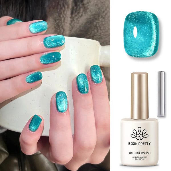 BORN PRETTY 15ml Tuberose Auroras Cat Magnetic Gel Nail Polish Gold Glitter Shine Soak Off UV Gel Nail Art Varnish NailSupplies