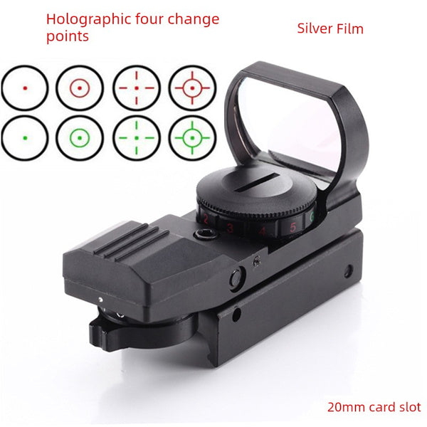 Metal Four Changing Dots Red Dot 20mm Card Slot Holographic Mirror HD IRIS Telescope Model Slingshot Toy Bird Mirror