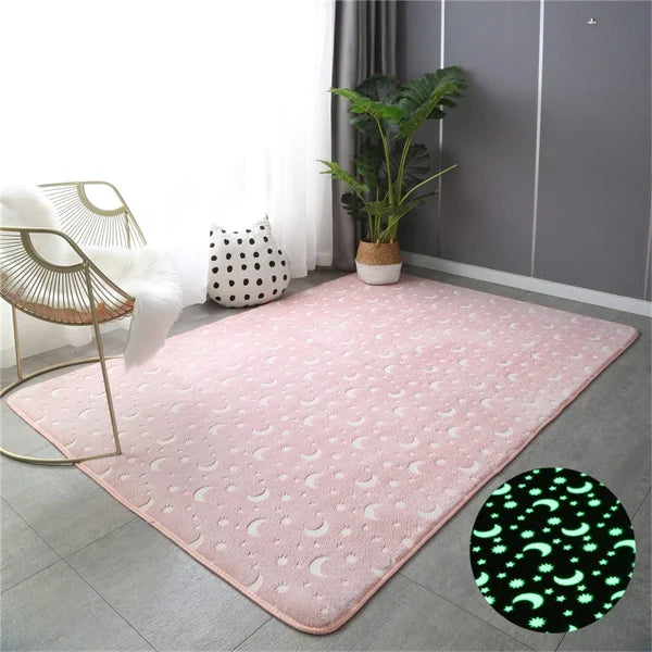 Unique Area Rugs Glow in The Dark Rug Luminous Carpet for Kids Bedroom Modern Indoor Rugs for Children Dorm Home Decor Carpets