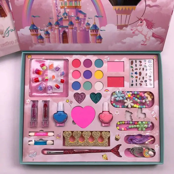 2024 New Children's Cosmetic Gift Box Makeup Toy Simulation Portable Cosmetic Bag Set Play House Girl Holiday Christmas Gift