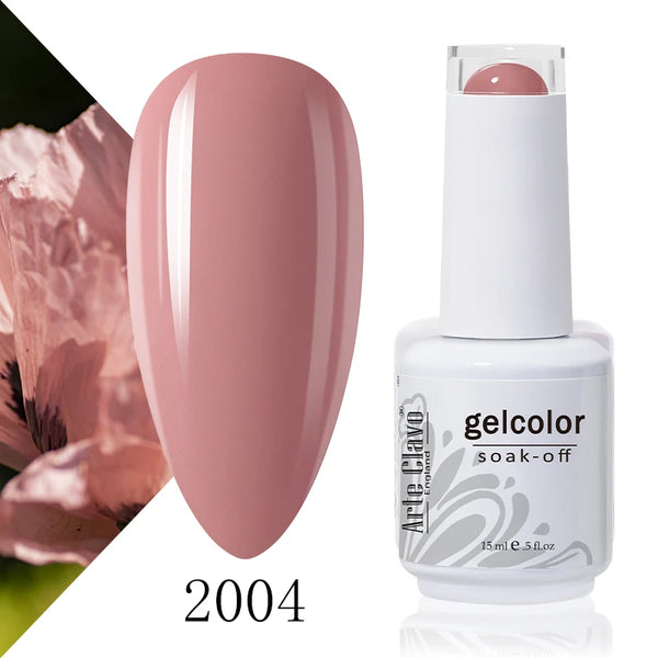 ArteClavo 15ml Nude Pink Colors Gel Nail Polish Hybrid Gel Lak Nail Polish New White Nail Art Vernis Varnish UV Top Manicure Set