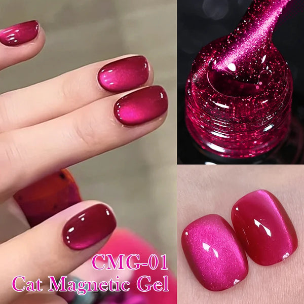 BORN PRETTY Sparkling Glass Bead Cat Magnetic Gel Nail Polish Flash White Spar Red Color Semi Permanent Soak Off UV Gel Varnish