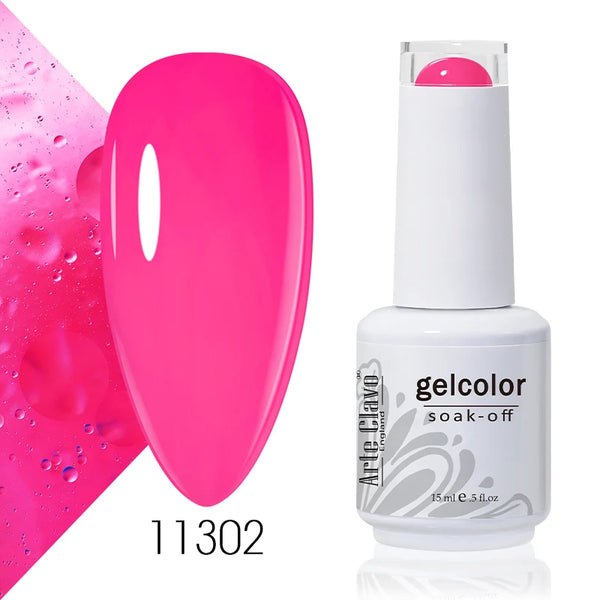 ArteClavo 15ml Nude Pink Colors Gel Nail Polish Hybrid Gel Lak Nail Polish New White Nail Art Vernis Varnish UV Top Manicure Set