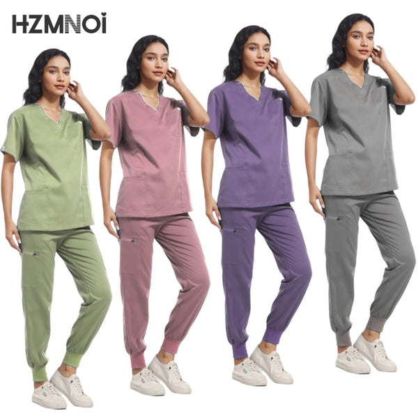 High Quality Fabric Surgical Uniforms Unisex Short Sleeve Scrub Top+Pants Jogger Sets Multicolor Nurse Uniforms Medical Workwear