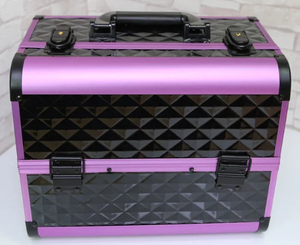 Makeup Train Cosmetic Storage Case Large Portable 2-Layer Train Organizer Case Makeup Cosmetic Case Multifunctional Toiletry Box