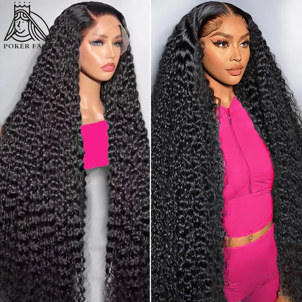 40 Inch Curly Lace Front Human Hair Wigs For Black Women Pre Plucked Brazilian Hair 13x4 Deep Wave Frontal Wig 13x6 Hd Lace Wig