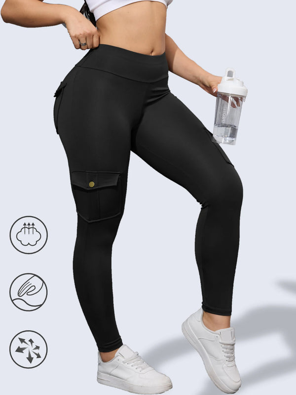 Autumn Pockets Sexy Gym Leggings Women Skinny Stretch High Waist Fitness Leggings Outdoors Fashion Casual Classic Work Pants