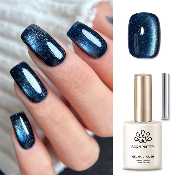 BORN PRETTY 15ml Tuberose Auroras Cat Magnetic Gel Nail Polish Gold Glitter Shine Soak Off UV Gel Nail Art Varnish NailSupplies