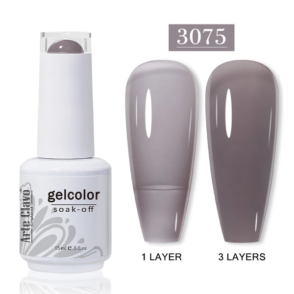 ArteClavo 15ml Nude Pink Colors Gel Nail Polish Hybrid Gel Lak Nail Polish New White Nail Art Vernis Varnish UV Top Manicure Set