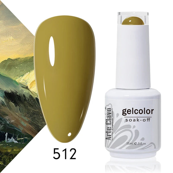 ArteClavo 15ml Nude Pink Colors Gel Nail Polish Hybrid Gel Lak Nail Polish New White Nail Art Vernis Varnish UV Top Manicure Set