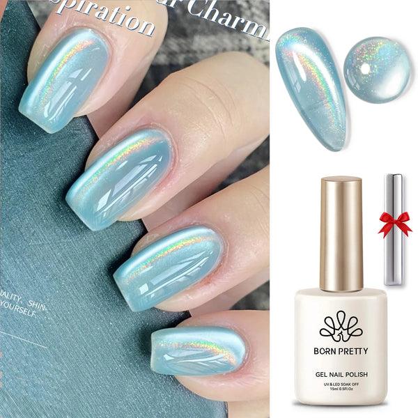 BORN PRETTY 15ml Tuberose Auroras Cat Magnetic Gel Nail Polish Gold Glitter Shine Soak Off UV Gel Nail Art Varnish NailSupplies
