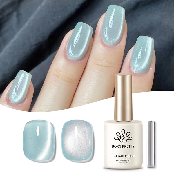 BORN PRETTY 15ml Tuberose Auroras Cat Magnetic Gel Nail Polish Gold Glitter Shine Soak Off UV Gel Nail Art Varnish NailSupplies