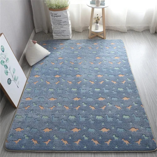 Rainbow Unicorn Pattern Glow in The Dark Area Rug Large Area Rug Carpet Glowing in The Dark Big Stars for Children Room Decor