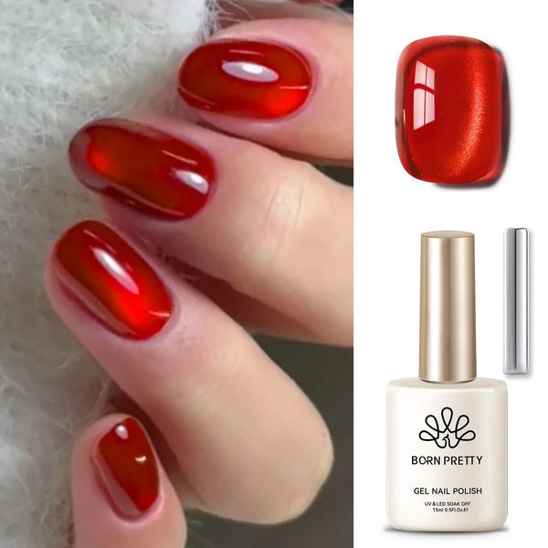 BORN PRETTY 15ml Tuberose Auroras Cat Magnetic Gel Nail Polish Gold Glitter Shine Soak Off UV Gel Nail Art Varnish NailSupplies