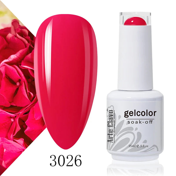 ArteClavo 15ml Nude Pink Colors Gel Nail Polish Hybrid Gel Lak Nail Polish New White Nail Art Vernis Varnish UV Top Manicure Set