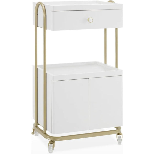 Salon Trolley with Universal Wheels, Storage Rolling Cart with Drawer, Barber Shop Tool Organizer for Hair Stylist