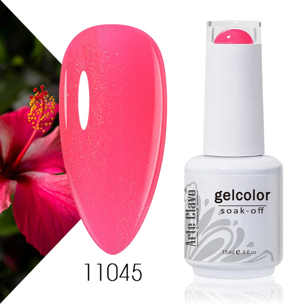 ArteClavo 15ml Nude Pink Colors Gel Nail Polish Hybrid Gel Lak Nail Polish New White Nail Art Vernis Varnish UV Top Manicure Set