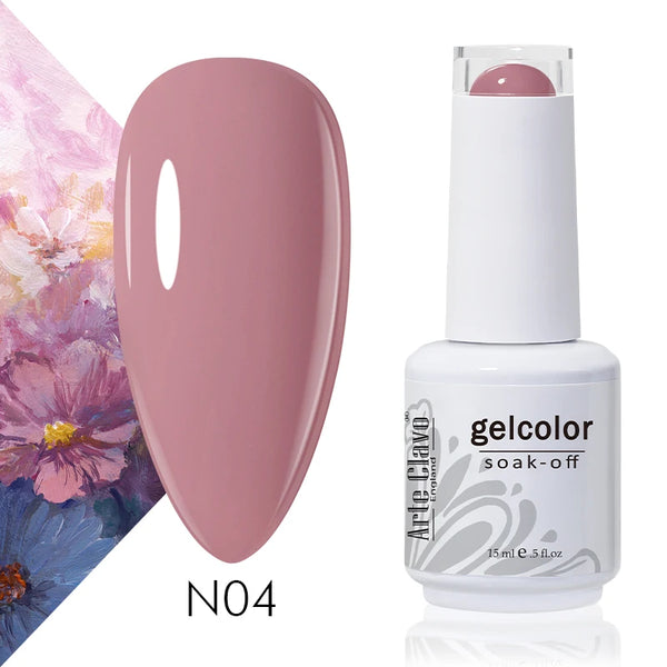ArteClavo 15ml Nude Pink Colors Gel Nail Polish Hybrid Gel Lak Nail Polish New White Nail Art Vernis Varnish UV Top Manicure Set