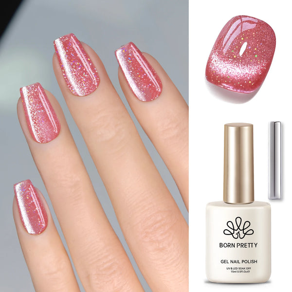 BORN PRETTY 15ml Tuberose Auroras Cat Magnetic Gel Nail Polish Gold Glitter Shine Soak Off UV Gel Nail Art Varnish NailSupplies