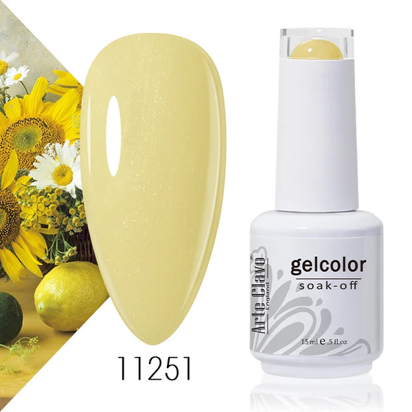 ArteClavo 15ml Nude Pink Colors Gel Nail Polish Hybrid Gel Lak Nail Polish New White Nail Art Vernis Varnish UV Top Manicure Set