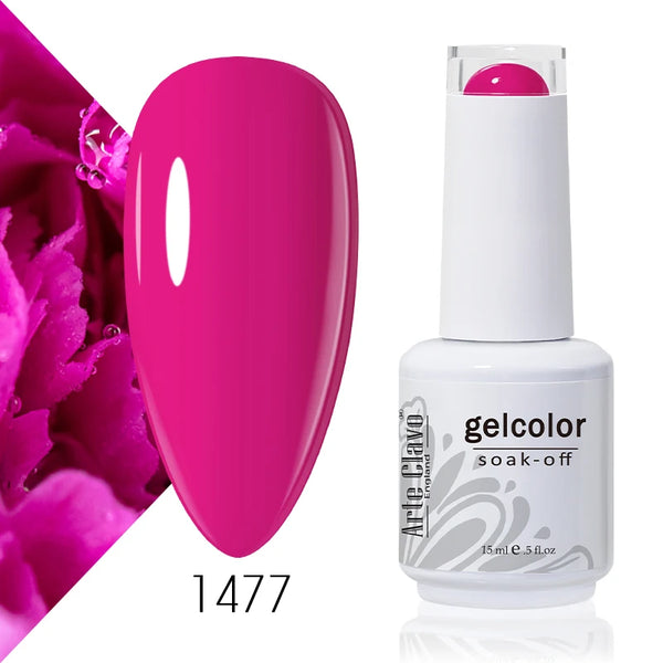 ArteClavo 15ml Nude Pink Colors Gel Nail Polish Hybrid Gel Lak Nail Polish New White Nail Art Vernis Varnish UV Top Manicure Set