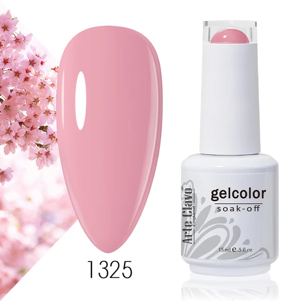 ArteClavo 15ml Nude Pink Colors Gel Nail Polish Hybrid Gel Lak Nail Polish New White Nail Art Vernis Varnish UV Top Manicure Set