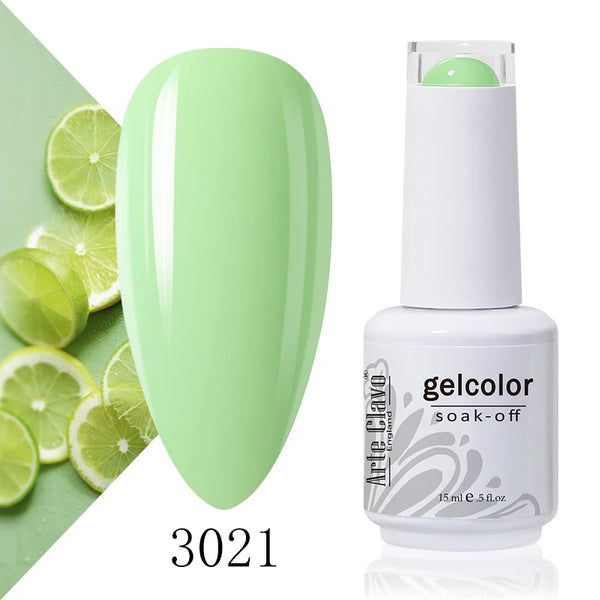 ArteClavo 15ml Nude Pink Colors Gel Nail Polish Hybrid Gel Lak Nail Polish New White Nail Art Vernis Varnish UV Top Manicure Set