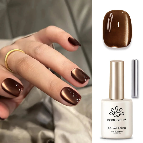 BORN PRETTY 15ml Tuberose Auroras Cat Magnetic Gel Nail Polish Gold Glitter Shine Soak Off UV Gel Nail Art Varnish NailSupplies