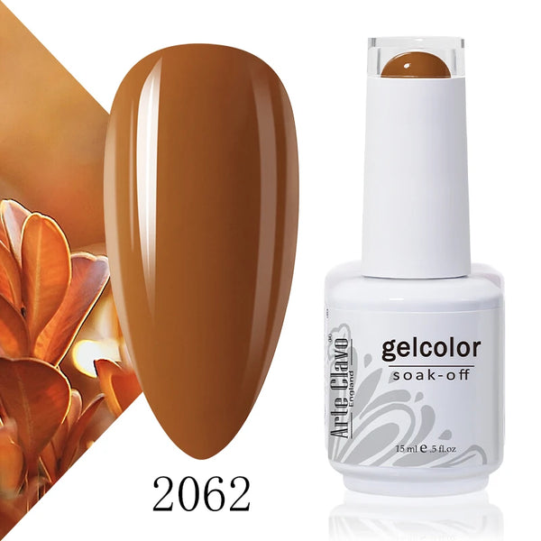 ArteClavo 15ml Nude Pink Colors Gel Nail Polish Hybrid Gel Lak Nail Polish New White Nail Art Vernis Varnish UV Top Manicure Set