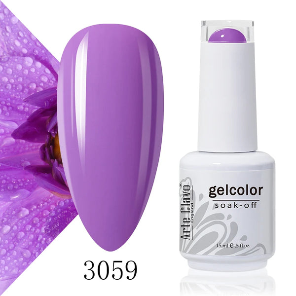 ArteClavo 15ml Nude Pink Colors Gel Nail Polish Hybrid Gel Lak Nail Polish New White Nail Art Vernis Varnish UV Top Manicure Set