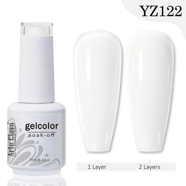 ArteClavo 15ml Nude Pink Colors Gel Nail Polish Hybrid Gel Lak Nail Polish New White Nail Art Vernis Varnish UV Top Manicure Set