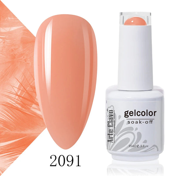 ArteClavo 15ml Nude Pink Colors Gel Nail Polish Hybrid Gel Lak Nail Polish New White Nail Art Vernis Varnish UV Top Manicure Set
