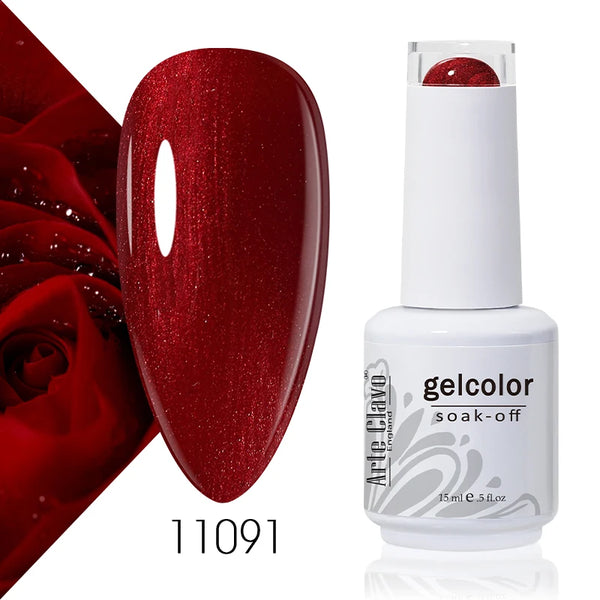 ArteClavo 15ml Nude Pink Colors Gel Nail Polish Hybrid Gel Lak Nail Polish New White Nail Art Vernis Varnish UV Top Manicure Set