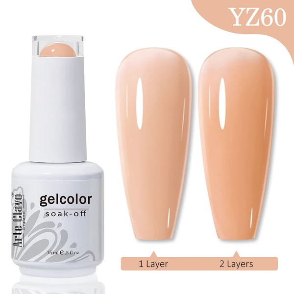 ArteClavo 15ml Nude Pink Colors Gel Nail Polish Hybrid Gel Lak Nail Polish New White Nail Art Vernis Varnish UV Top Manicure Set