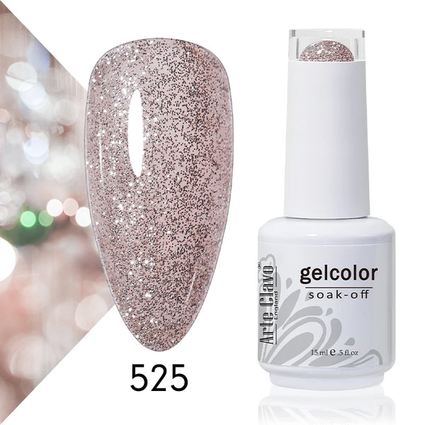 ArteClavo 15ml Nude Pink Colors Gel Nail Polish Hybrid Gel Lak Nail Polish New White Nail Art Vernis Varnish UV Top Manicure Set