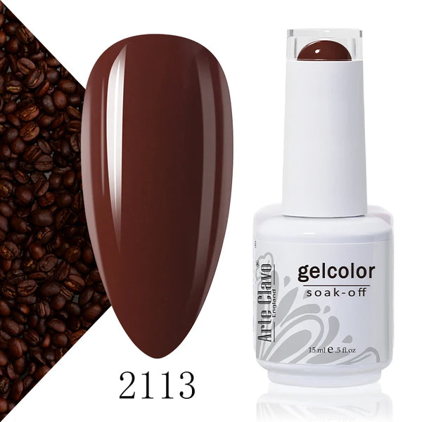 ArteClavo 15ml Nude Pink Colors Gel Nail Polish Hybrid Gel Lak Nail Polish New White Nail Art Vernis Varnish UV Top Manicure Set