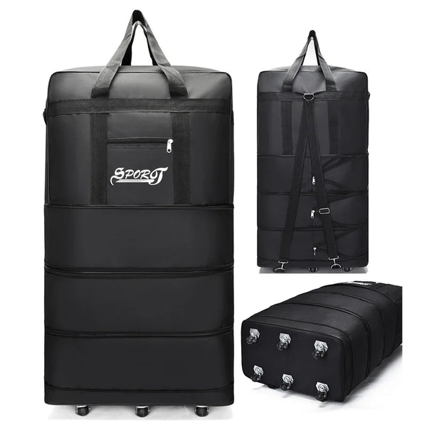 Expanding Traveling Backpack Hiking Folding Travel Women Bags Multi-layer Expansion Travel bag Universal Wheel Moving Bag