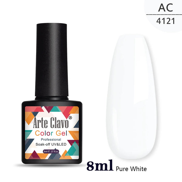 ArteClavo 15ml Nude Pink Colors Gel Nail Polish Hybrid Gel Lak Nail Polish New White Nail Art Vernis Varnish UV Top Manicure Set